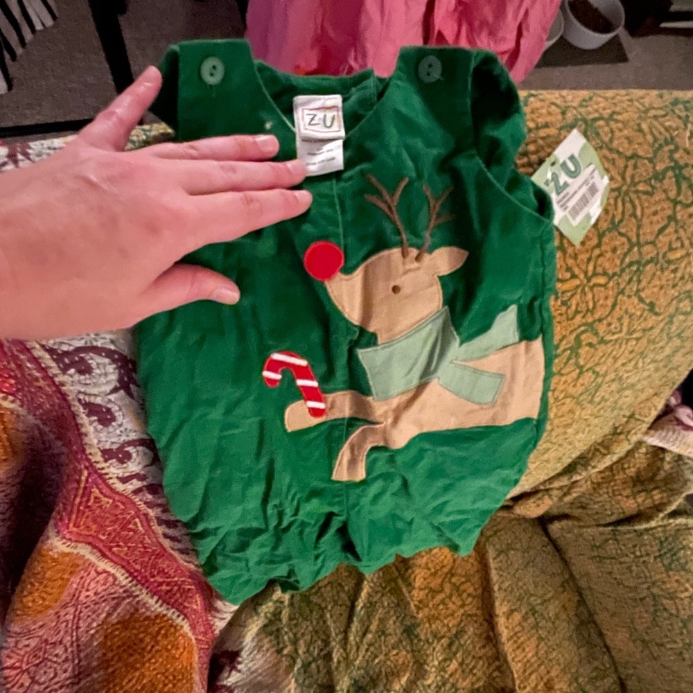 ZU Baby Boy Corduroy Reindeer Snap Longall Jumper